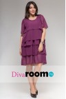 Свободное фиолетовое шифоновое платье с воланами Salvadora